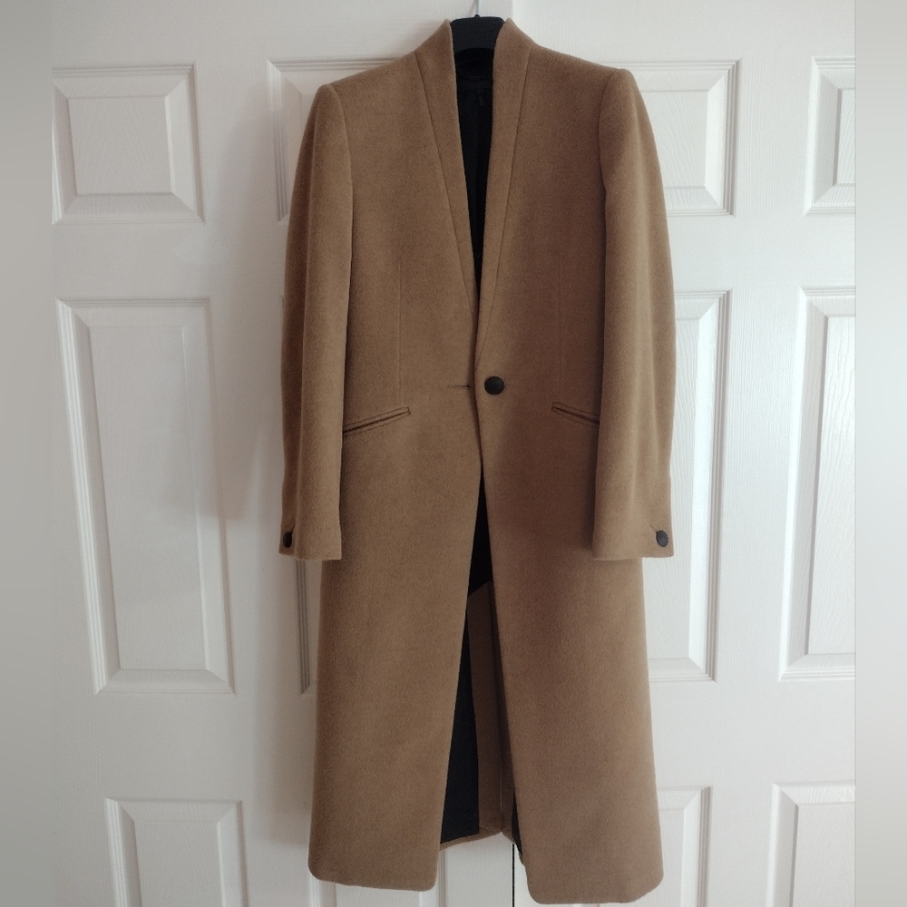 rag & bone Camel Wool Blend Pea Coat